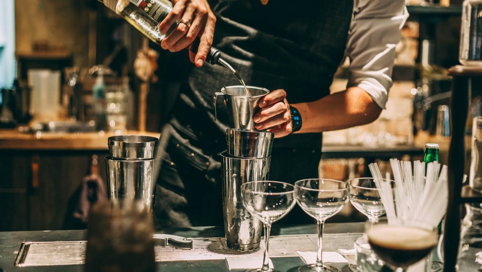 cocktail being made